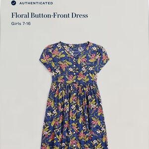 Polo Ralph Lauren Girls Floral Blue Button-Up Dress